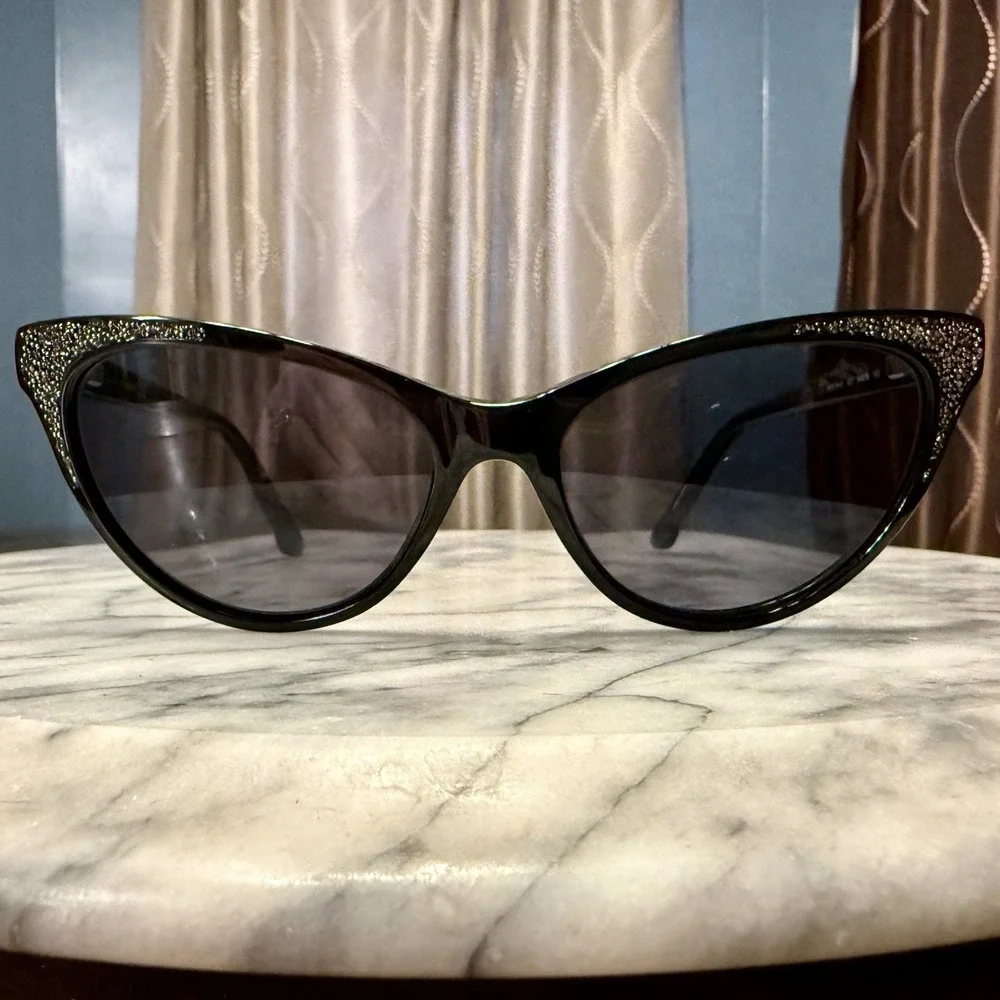 Swarovski Gloss Black Crystal Cat Eye Eyeglass FRAME w/Case - SK5174-3 54-16-140